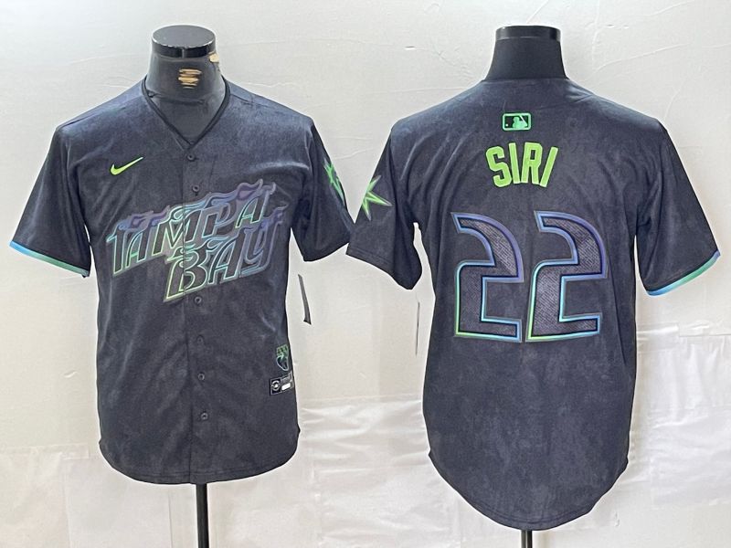 Men Tampa Bay Rays #22 Siri Black City Edition Nike 2024 MLB Jersey style 4